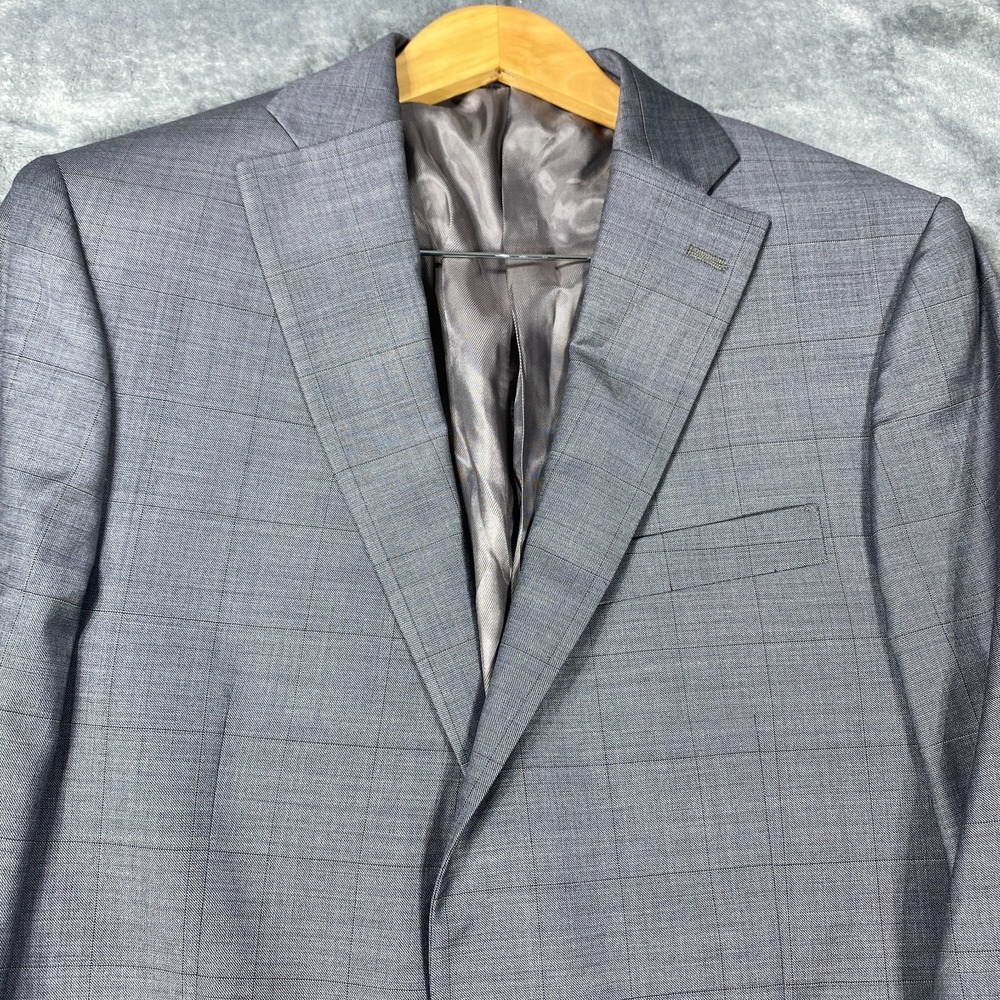 Vintage Hart Schaffner Blazer Jacket Mens 42 L Windowpane Sport Coat USA Union